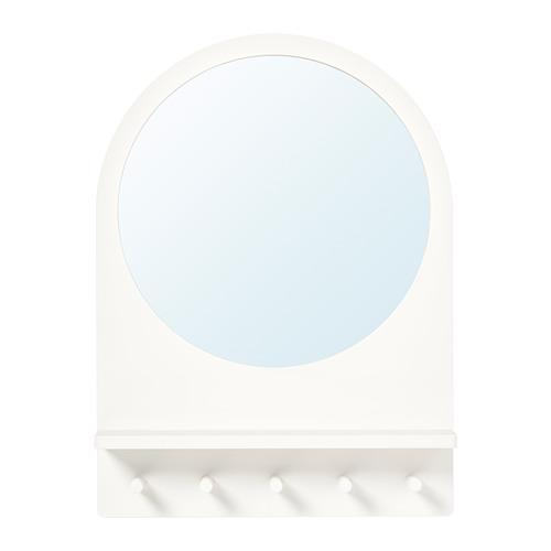 Uitsteken Incubus Versterker SALTRÖD spiegel met plank en haken wit (003.050.77) - reviews, prijs, waar  te kopen