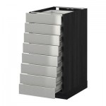 МЕТОД / ФОРВАРА Наполн шкаф 8 фронт/8 низк ящиков - 40x60 см, Гревста нержавеющ сталь, под дерево черный МЕТОД / ФОРВАРА Наполн шкаф 8 фронт/8 низк ящиков - 40x60 см, Гревста нержавеющ сталь, под дерево черный