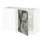 МЕТОД Угловой напол шкаф с выдвижн секц - белый, Кальвиа с печатным рисунком МЕТОД Угловой напол шкаф с выдвижн секц - белый, Кальвиа с печатным рисунком