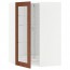 МЕТОД Углов навесн шк с врщ скц/сткл дв - белый, Филипстад коричневый, 68x100 см