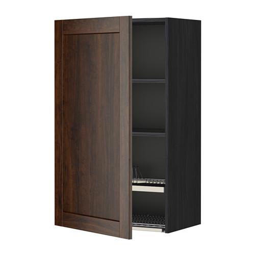 МЕТОД Шкаф навесной с сушкой - под дерево черный, Эдсерум под дерево коричневый, 60x100 см