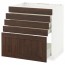 МЕТОД / ФОРВАРА Напольн шк д/вар панели/5фасад/4ящ - белый, Эдсерум под дерево коричневый, 80x60 см