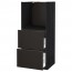 МЕТОД / МАКСИМЕРА Высокий шкаф с 2 ящиками д/духовки - под дерево черный