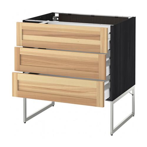 МЕТОД / МАКСИМЕРА Нплн шк 3 фрнт/3 средн ящика - под дерево черный, Торхэмн естественный ясень, 80x60x60 см МЕТОД / МАКСИМЕРА Нплн шк 3 фрнт/3 средн ящика - под дерево черный, Торхэмн естественный ясень, 80x60x60 см