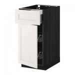 МЕТОД / ФОРВАРА Напольн шкаф с пров корз/ящ/дверью - 40x60 см, Лаксарби белый, под дерево черный МЕТОД / ФОРВАРА Напольн шкаф с пров корз/ящ/дверью - 40x60 см, Лаксарби белый, под дерево черный