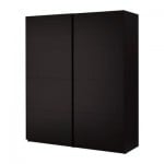 ПАКС Гардероб с раздвижными дверьми - Пакс Мальм черно-коричневый, черно-коричневый, 150x66x236 см