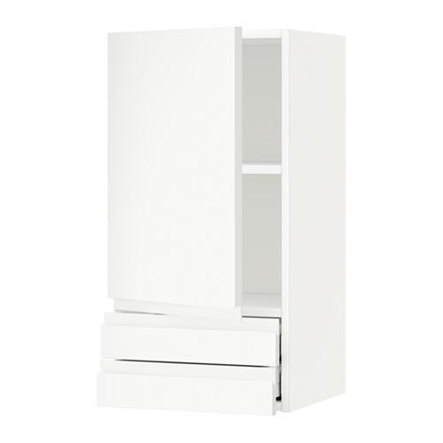 МЕТОД / МАКСИМЕРА Навесной шкаф с дверцей/2 ящика - белый, Воксторп белый, 40x80 см МЕТОД / МАКСИМЕРА Навесной шкаф с дверцей/2 ящика - белый, Воксторп белый, 40x80 см