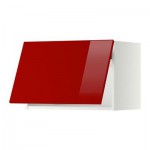 МЕТОД Горизонтальный навесной шкаф - 60x40 см, Рингульт глянцевый красный, белый