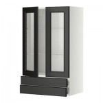 МЕТОД / ФОРВАРА Навесной шкаф/2 стек дв/2 ящика - 60x100 см, Лаксарби черно-коричневый, белый МЕТОД / ФОРВАРА Навесной шкаф/2 стек дв/2 ящика - 60x100 см, Лаксарби черно-коричневый, белый