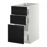 МЕТОД / ФОРВАРА Нплн шк 3 фрнт/3 средн ящика - белый, Тингсрид под дерево черный, 40x60 см МЕТОД / ФОРВАРА Нплн шк 3 фрнт/3 средн ящика - белый, Тингсрид под дерево черный, 40x60 см