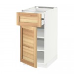 МЕТОД / МАКСИМЕРА Напольн шкаф двр/фр пнл/плк/2низ ящ - белый, Торхэмн естественный ясень, 40x60 см МЕТОД / МАКСИМЕРА Напольн шкаф двр/фр пнл/плк/2низ ящ - белый, Торхэмн естественный ясень, 40x60 см