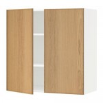 МЕТОД Навесной шкаф с полками/2дверцы - белый, Экестад дуб, 80x80 см МЕТОД Навесной шкаф с полками/2дверцы - белый, Экестад дуб, 80x80 см