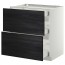 МЕТОД / МАКСИМЕРА Напольный шкаф/2фасада/3ящика - белый, Тингсрид под дерево черный, 80x60 см