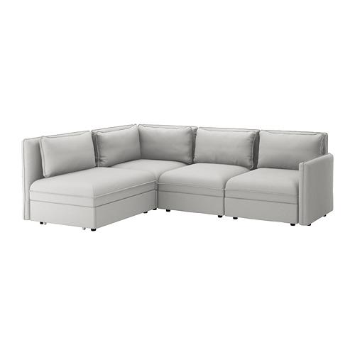 VALLENTUNA 3-мест модульный угл диван-кровать и хранение/Оррста светло-серый