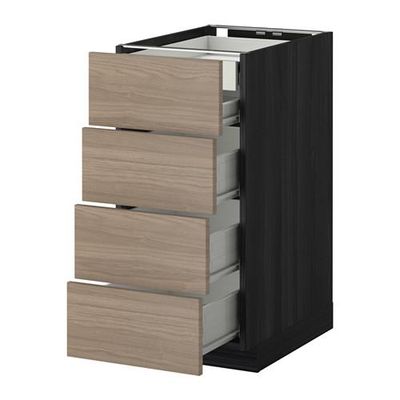 МЕТОД / ФОРВАРА Нплн шк 4фрнт/2нзк/3срд ящ - 40x60 см, Брокхульт под грецкий орех светло-серый, под дерево черный МЕТОД / ФОРВАРА Нплн шк 4фрнт/2нзк/3срд ящ - 40x60 см, Брокхульт под грецкий орех светло-серый, под дерево черный