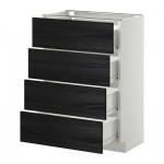 МЕТОД / ФОРВАРА Напольн шкаф 4 фронт панели/4 ящика - 60x37 см, Тингсрид под дерево черный, белый МЕТОД / ФОРВАРА Напольн шкаф 4 фронт панели/4 ящика - 60x37 см, Тингсрид под дерево черный, белый