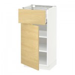 МЕТОД / МАКСИМЕРА Напольный шкаф с ящиком/дверью - 40x37 см, Тингсрид под березу, белый