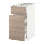 МЕТОД / МАКСИМЕРА Напольн шкаф/выдвижн секц/ящик - 40x60 см, Брокхульт под грецкий орех светло-серый, белый