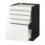 МЕТОД / ФОРВАРА Напольный шкаф с 5 ящиками - 60x60 см, Хэггеби белый, под дерево черный МЕТОД / ФОРВАРА Напольный шкаф с 5 ящиками - 60x60 см, Хэггеби белый, под дерево черный