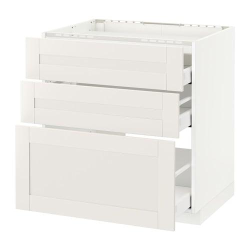 МЕТОД / МАКСИМЕРА Напольн шкаф/3фронт пнл/3ящика - белый, Сэведаль белый, 80x60 см МЕТОД / МАКСИМЕРА Напольн шкаф/3фронт пнл/3ящика - белый, Сэведаль белый, 80x60 см
