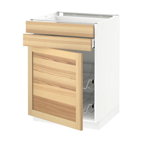 МЕТОД / МАКСИМЕРА Напольн шкаф/дверца/2ящ/првл крзн - белый, Торхэмн естественный ясень, 60x60 см