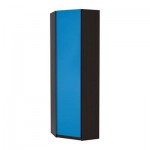ПАКС Гардероб угловой - Виканес синий, черно-коричневый, 73/73x236 см