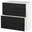 МЕТОД / МАКСИМЕРА Напольный шкаф с 2 ящиками - белый, Тингсрид под дерево черный, 80x37 см