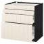 МЕТОД / МАКСИМЕРА Напольн шкаф 4 фронт панели/4 ящика - под дерево черный, Хитарп белый с оттенком, 80x60 см