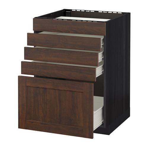 МЕТОД / ФОРВАРА Напольн шк д/вар панели/5фасад/4ящ - под дерево черный, Эдсерум под дерево коричневый, 60x60 см МЕТОД / ФОРВАРА Напольн шк д/вар панели/5фасад/4ящ - под дерево черный, Эдсерум под дерево коричневый, 60x60 см