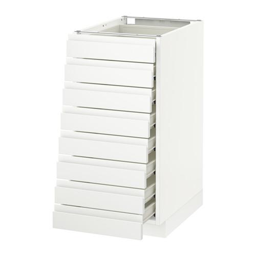 МЕТОД / ФОРВАРА Наполн шкаф 8 фронт/8 низк ящиков - белый, Воксторп белый, 40x60 см