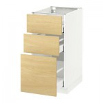 МЕТОД / МАКСИМЕРА Напольный шкаф с 3 ящиками - 40x60 см, Тингсрид под березу, белый МЕТОД / МАКСИМЕРА Напольный шкаф с 3 ящиками - 40x60 см, Тингсрид под березу, белый