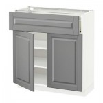 МЕТОД / ФОРВАРА Напольный шкаф+ящик/2дверцы - 80x37 см, Будбин серый, белый МЕТОД / ФОРВАРА Напольный шкаф+ящик/2дверцы - 80x37 см, Будбин серый, белый