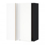 МЕТОД Угловой навесной шкаф с полками - под дерево черный, Воксторп белый, 88x37x100 см