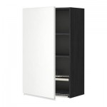 МЕТОД Шкаф навесной с сушкой - 60x100 см, Нодста белый/алюминий, под дерево черный