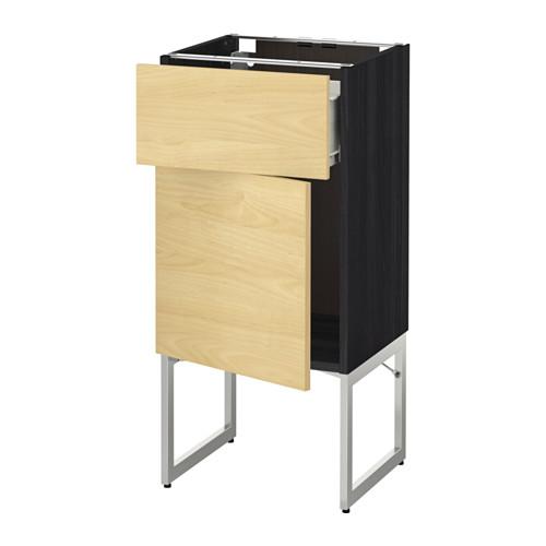 МЕТОД / ФОРВАРА Напольный шкаф с ящиком/дверью - 40x37x60 см, Тингсрид под березу, под дерево черный МЕТОД / ФОРВАРА Напольный шкаф с ящиком/дверью - 40x37x60 см, Тингсрид под березу, под дерево черный