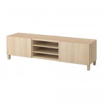 БЕСТО Тумба д/ТВ с ящиками - Лаппвикен под беленый дуб, направляющие ящика,нажимные