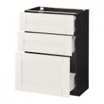 МЕТОД / ФОРВАРА Напольный шкаф с 3 ящиками - 60x37 см, Сэведаль белый, под дерево черный МЕТОД / ФОРВАРА Напольный шкаф с 3 ящиками - 60x37 см, Сэведаль белый, под дерево черный