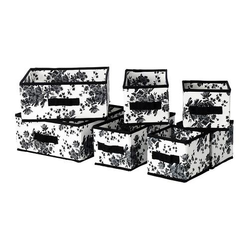 ГАРНИТУР Коробка, 7 шт. - черный/белый цветок