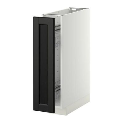 МЕТОД Напол шкаф/выдв внутр элем - Лаксарби черно-коричневый, белый