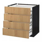 МЕТОД / МАКСИМЕРА Нплн шк 4фрнт/2нзк/3срд ящ - под дерево черный, Экестад дуб, 80x60 см МЕТОД / МАКСИМЕРА Нплн шк 4фрнт/2нзк/3срд ящ - под дерево черный, Экестад дуб, 80x60 см