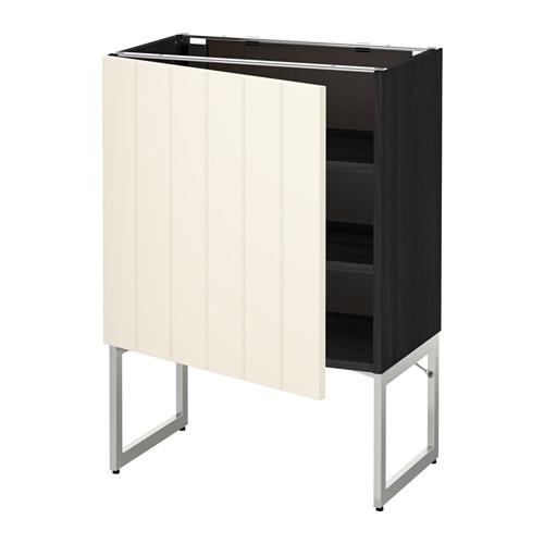 МЕТОД Напольный шкаф с полками - под дерево черный, Хитарп белый с оттенком, 60x37x60 см МЕТОД Напольный шкаф с полками - под дерево черный, Хитарп белый с оттенком, 60x37x60 см