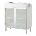 ЛИЛЛОНГЕН Шкаф под раковину с 2 дверц - алюминий, 80x41x92 см