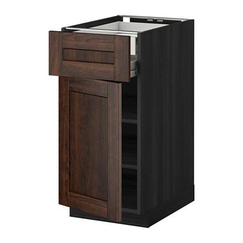 МЕТОД / ФОРВАРА Напольн шкаф двр/фр пнл/плк/2низ ящ - под дерево черный, Эдсерум под дерево коричневый, 40x60 см МЕТОД / ФОРВАРА Напольн шкаф двр/фр пнл/плк/2низ ящ - под дерево черный, Эдсерум под дерево коричневый, 40x60 см