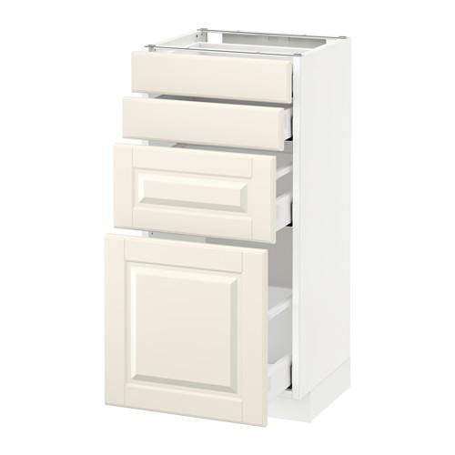 МЕТОД / МАКСИМЕРА Напольн шкаф 4 фронт панели/4 ящика - белый, Будбин белый с оттенком, 40x37 см МЕТОД / МАКСИМЕРА Напольн шкаф 4 фронт панели/4 ящика - белый, Будбин белый с оттенком, 40x37 см