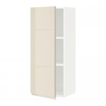 МЕТОД Шкаф навесной с полкой - белый, Воксторп глянцевый светло-бежевый, 40x100 см МЕТОД Шкаф навесной с полкой - белый, Воксторп глянцевый светло-бежевый, 40x100 см