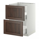 МЕТОД / ФОРВАРА Наполн шк 2 фрнт/2 средн ящ - белый, Эдсерум под дерево коричневый, 60x60 см