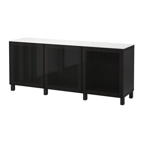 БЕСТО Комбинация для хранения с дверцами - Глассвик черный/дымчатое стекло БЕСТО Комбинация для хранения с дверцами - Глассвик черный/дымчатое стекло