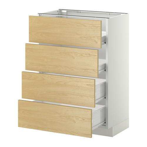 МЕТОД / ФОРВАРА Напольн шкаф 4 фронт панели/4 ящика - белый, Тингсрид под березу, 60x37 см МЕТОД / ФОРВАРА Напольн шкаф 4 фронт панели/4 ящика - белый, Тингсрид под березу, 60x37 см