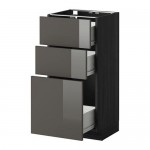 МЕТОД / ФОРВАРА Нплн шк 3 фрнт/3 средн ящика - под дерево черный, Рингульт глянцевый серый, 40x37 см МЕТОД / ФОРВАРА Нплн шк 3 фрнт/3 средн ящика - под дерево черный, Рингульт глянцевый серый, 40x37 см