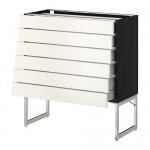 МЕТОД / МАКСИМЕРА Напольн шкаф 6фронт пнл/6 низ ящ - под дерево черный, Веддинге белый, 80x37x60 см МЕТОД / МАКСИМЕРА Напольн шкаф 6фронт пнл/6 низ ящ - под дерево черный, Веддинге белый, 80x37x60 см